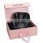 Hot Fancy Magnet Box Carton Black Rigid Flat Luxury Magnetic Folding Storage Paper Gift Box With Ribbon