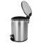 Thin lid soft close bin 3L 5L 12L household pedal bin waste can kitchen stainless steel pedal