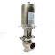 Top quality Sanitary Stainless Steel L Type Pneumatic Divert Seat Valve Reversing Control Valve