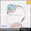 S925 silver wedding and engagement rings with clear zircon green stone ruby ring women jewelry