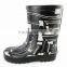 Ax cartoon printing and black back kids rubber boot