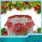 Christmas party table cloth with santon clause embroidery designs on red satin and bamboo fabric