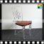 Factory direct Transparent/clear Acrylic/plexiglass/PMMA dining chairs of carved back with wooden seat