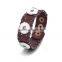 2015 Hand Knitting Interchangeable 18mm Ginger Snap Button Bracelet pulseras leather Snap Bracelets