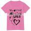 Girls Women Short Sleeve Tshirt Heart Design Comfortable Tees