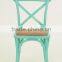 Colorful rattan seat dining room use wooden X chair/ Wedding Cross Back Chair(CH-532)