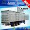 China 3 axles dry van semi trailer bulk cargo transporting carbon steel fiberglass box trailer truck