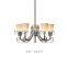 5 light contemporary chrome metal glass pendant lamp/light with UL