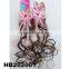 cute babies curly human hair wig with flower hair clip