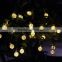 Solar Outdoor String Lights 19.7 ft 30 LED Warm White Crystal Ball Christmas Globe Lights