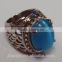 2014 fashion jewelry ring cheap wholesale stainless steel blue sapphire men ring