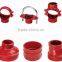 Ductile Iron Pipe coupling /FM UL Approved Ductile Iron Fitting Threaded Cross .
