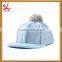 Fashion Winter Baseball Caps Plush and leather New Hats with Pom Poms