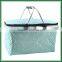 Portable double handle folding picnic basket