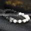 Hot Antique Crystal Rhinestone Leopard Head Lava Stone Buddha Bracelet