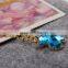 Women fashion accessories latest gold chain blue crystal bear charming necklace