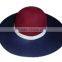 wool Korean fashion wide brim floppy hats wine and royal blue double color