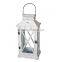 white wood candle lantern with wire handle