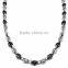 Yiwu Factory Stainless Steel Mens Jewelry Sets Two Tone Chain Necklace Black Vintage Bracelet