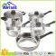 silicone cast handle stainless steel cookware set