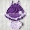2016 Fashion baby girl swing cotton set outsit, baby clothing set outfir with ruffle in stock