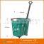 Telescopic Plastic Rolling Supermarket Shopping Basket