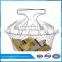 Foldable steam rinse strain deep fry stainless steel chef basket for sale
