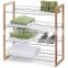 Modern 4-tiers Free-standing Wood Clothes Stand