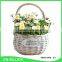 Wicker material decorative flower baskets with plastic liner