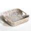 White washed color water hyacinth laundry basket, handicrafted in Vietnam