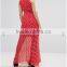 latest clothing OEM Cut-out side detail Tied front White Polka Dot Dress