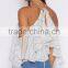 latest design halter neck off shoulder woman tops summer ruffle tops