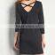long sexy lady furcal straight skirt/V collar simple in the back skirt