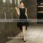 2017 Fashion ladies black evening long organza dress for patry