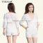 2017 Sexy Half Sleeve v Neck Lace White Jumpsuit for Women