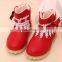 Zm40349b Bowknot Design Lace Children Warm Boots Winter Snow Shoes