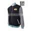 Men Wholesale Satin Wool with black leather sleeves Custom Bomber Varsity Jacket