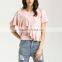 2017 Summer women Cotton Women ladies short sleeve blouses for office