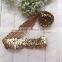 stretch sequin trim coromose headband cute sequin bow 1.25 inch glitter sequin gold