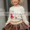 thanksgiving fall little gril qute floral printing set children boutique outfit
