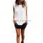 Top quality white two piece navel revealing latest women fashion nighty dress
