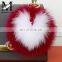 2016 Trendy Bag Charm Keychain with Real Fur Ball / Keychain Ponpon / Custom Fur Pom Keychains