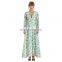 TWOTWINSTYLE Women Dress Hit Color High Waist Side Split Elegant Lace Print