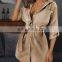 LAITE D2160 summer&autumn plus size women solid color v-neck women shirt dress ladies casual dress
