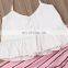 2019 Baby Summer Clothing 1-6Y Infant Kid Baby Girls Clothes Sets White Sleeveless Vest Tops+Striped Wide Leg Pants 2pcs Outfits