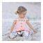 Girl boutique Sweet Outfit Toddler Baby pink vest + flower skirt Clothing Sets for 1-6T