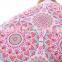 Custom Made Decorative 3D Printed Pink Flowers Outdoor Bench Waterproof Throw Pillow Cushion with Jute Fringe