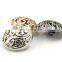 25MM Custom Size Wholesale Hollow Flower Alloy Ladies Fashion Shiny Gold Shank Buttons