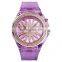 rotating flower dial SKMEI 1536 wrist watch women quartz watch with transparent case strap