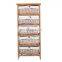 Wicker 5 Drawers Units Wooden Storage Cabinet Basket Natural